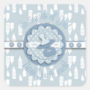 Sticker Carré Baby shower de biberon et de tétine