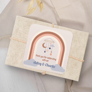 Sticker Carré Baby shower de couples arc-en-ciel Super non sexis