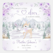 Baby shower de Flocon de neige violet de cerf d'hi