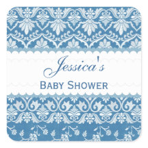 BABY SHOWER DE GARÇON Bleu Vintage Damas modèle A0