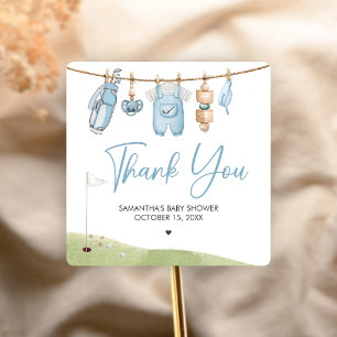 Sticker Carré Baby Shower de Golf Little Putter