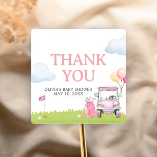 Sticker Carré Baby Shower de Little Putter Golf