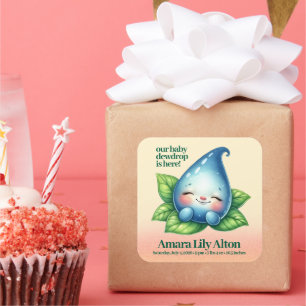 Sticker Carré Baby shower de toilette bébé couchage mignon Bienv