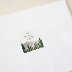 Sticker Carré Baby shower des cerfs