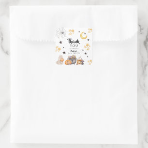 Sticker Carré Baby shower d'Halloween de Little Boo