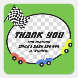 Sticker Carré Baby shower du temps de course