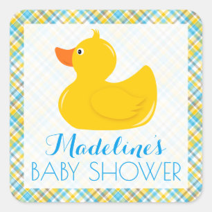 Sticker Carré Baby shower en caoutchouc
