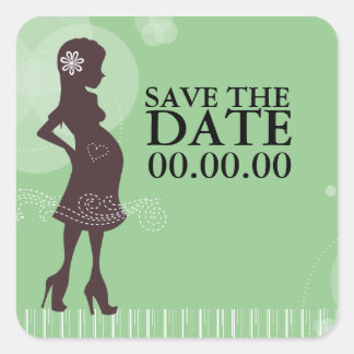 Sticker Carré Baby shower Enregistrer la date