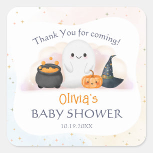 Sticker Carré Baby shower Halloween Little Boo