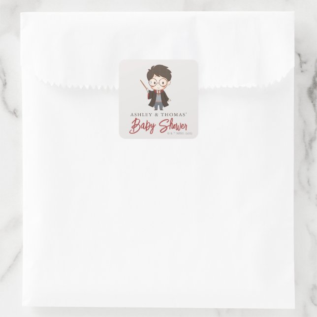 Sticker Carré Baby shower Harry Potter simple (Sac)