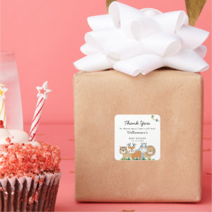 Sticker Carré Baby shower Jungle Safari