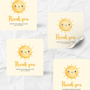 Sticker Carré Baby Shower Little Ray of Sunshine