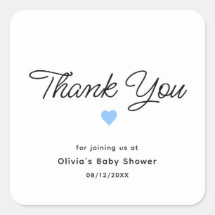 Sticker Carré Baby shower minimaliste simple