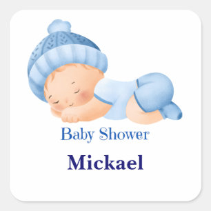 Sticker Carré Baby shower personnalisé