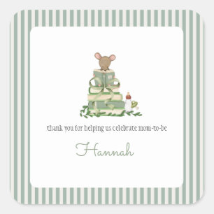 Sticker Carré Baby Shower pour un Nouveau Chapitre