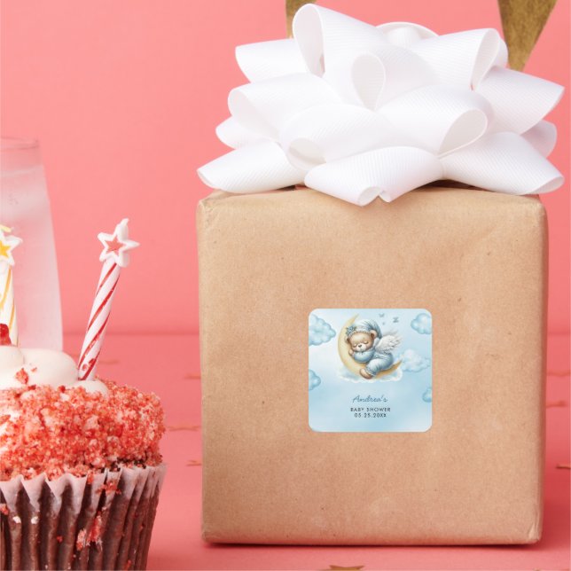 Sticker Carré Baby shower Teddy Bear (Fête)