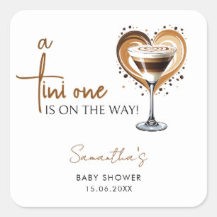 Sticker Carré Baby shower Tini One Espresso Martini