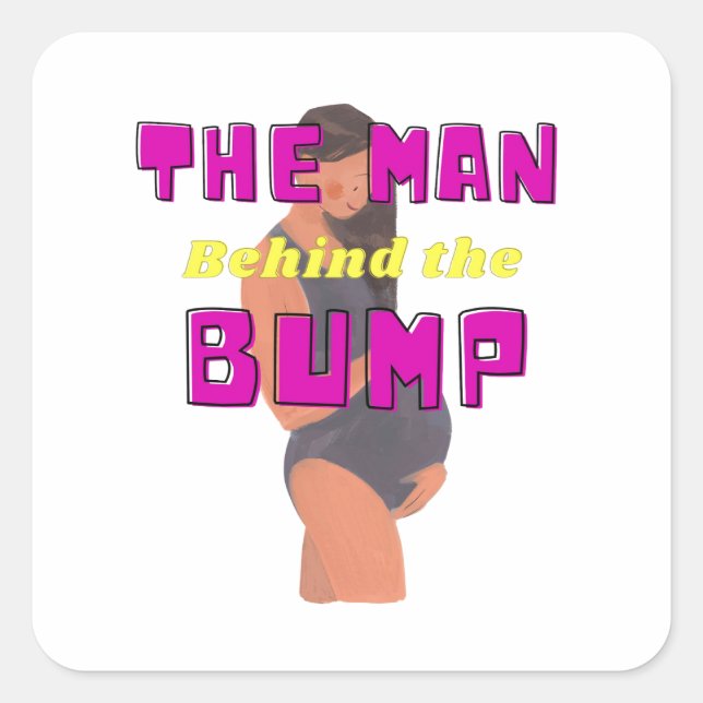 Sticker Carré Babyshower Gifts for him Baby Announcement Gift (Devant)