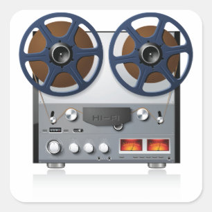 Sticker Carré Bac à bande de bobine vintage