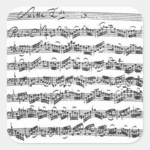 Sticker Carré Bach Cello Suite Manuscript