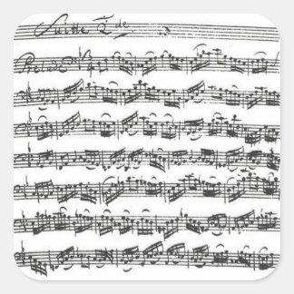 Sticker Carré Bach Cello Suite Manuscript