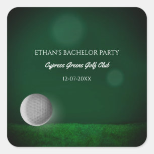 Sticker Carré Bachelor de golf - parcours de golf - golf vert