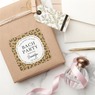 Sticker Carré Bachelorette classique Poster de animal Brown