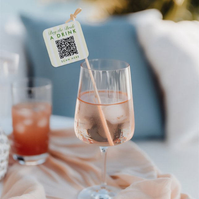 Sticker Carré Bachelorette Jaune Vintage rétro (Retro Modern Vintage Yellow Bachelorette QR Code Square Sticker)