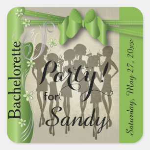 Sticker Carré Bachelorette ou Anniversaire Diva Girls - Peridot