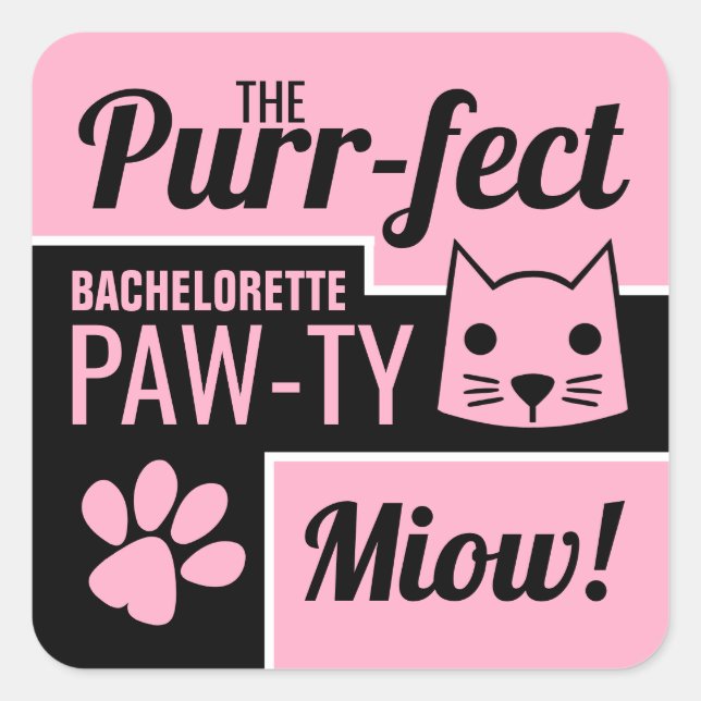 Sticker Carré Bachelorette Rose Kitten (Devant)
