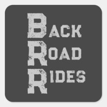"Back Road Rides" Logo Gris Lettres