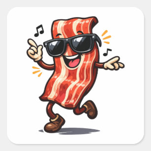 Sticker Carré Bacon dansant