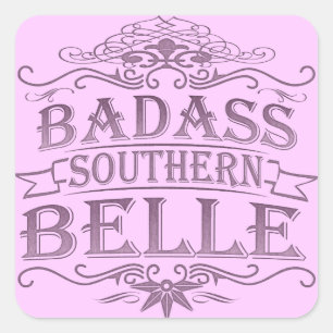 Sticker Carré Badass Southern Belle