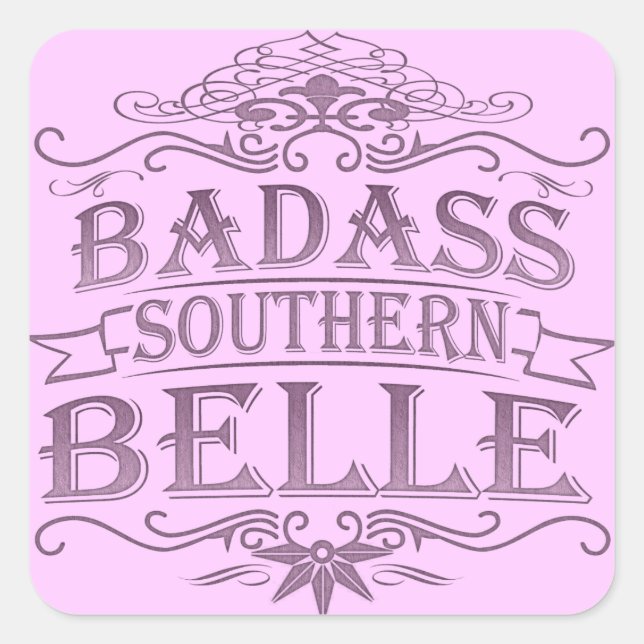 Sticker Carré Badass Southern Belle (Devant)