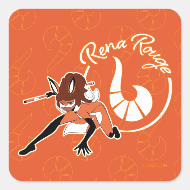 Sticker Carré Badge Rena Rouge (Devant)