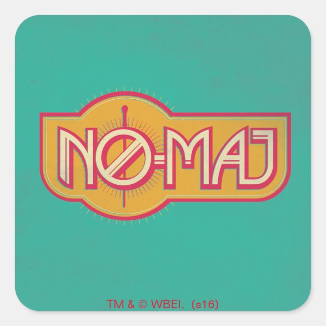 Sticker Carré Badge rouge et jaune NO-MAJ™ (Devant)