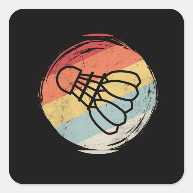 Sticker Carré Badminton Ball Vintage (Devant)