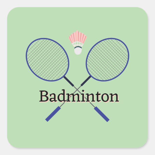 Sticker Carré Badminton Design (Devant)