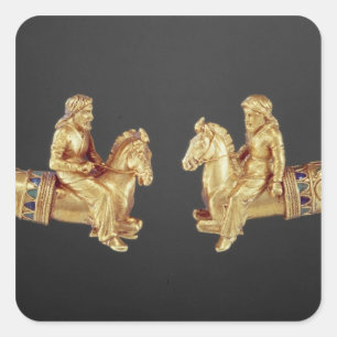 Sticker Carré Bague à col en forme de cavaliers de Scythian