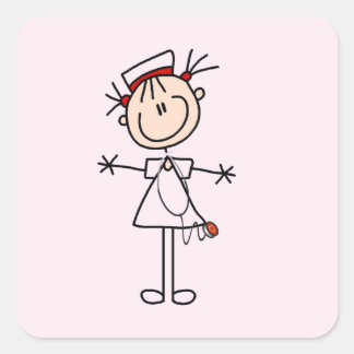 Sticker Carré Baguette blanche Figure Infirmière 2