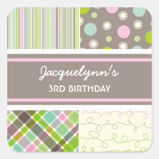 Sticker Carré baguette d'anniversaire fatfatifatifatifatit Retro