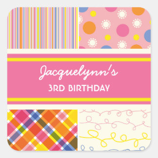 Sticker Carré baguette d'anniversaire Ffatifatifatifatifatit Ret