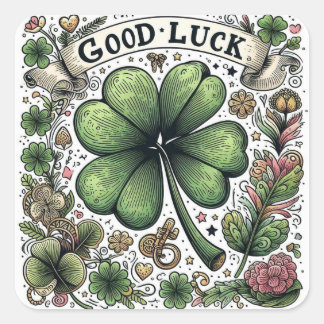 Sticker Carré Baguette de bonne chance