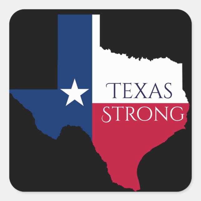 Sticker Carré Baguette de l'ouragan Harvey Texas Strong State &  (Devant)