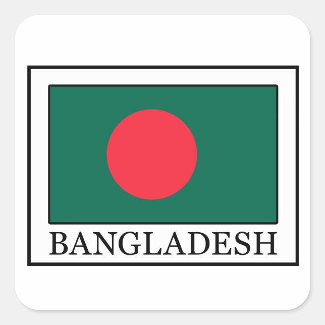 Sticker Carré Baguette du Bangladesh (Devant)