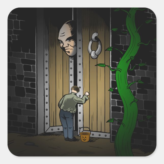 Sticker Carré Baguette Jacks Trick ou Treat (Devant)