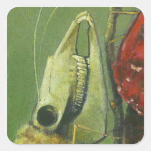 Sticker Carré Baguette surréaliste de papillon gothique