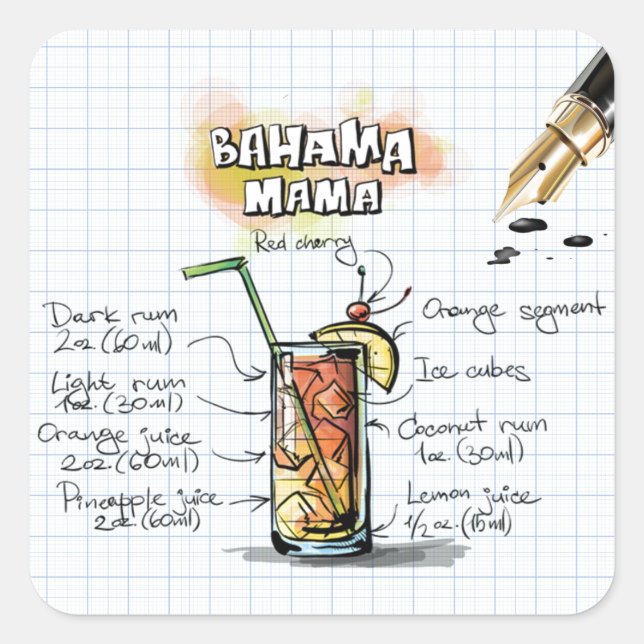 Sticker Carré Bahama Mama (Devant)