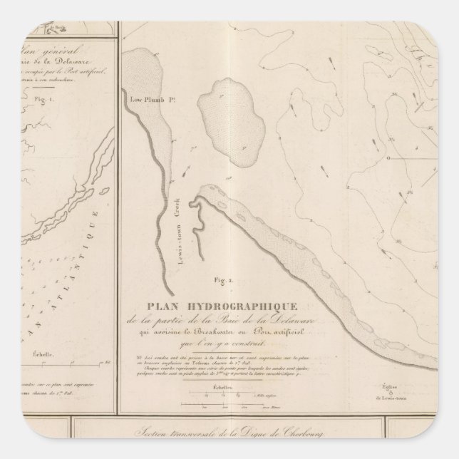 Sticker Carré Baie du Delaware (Devant)