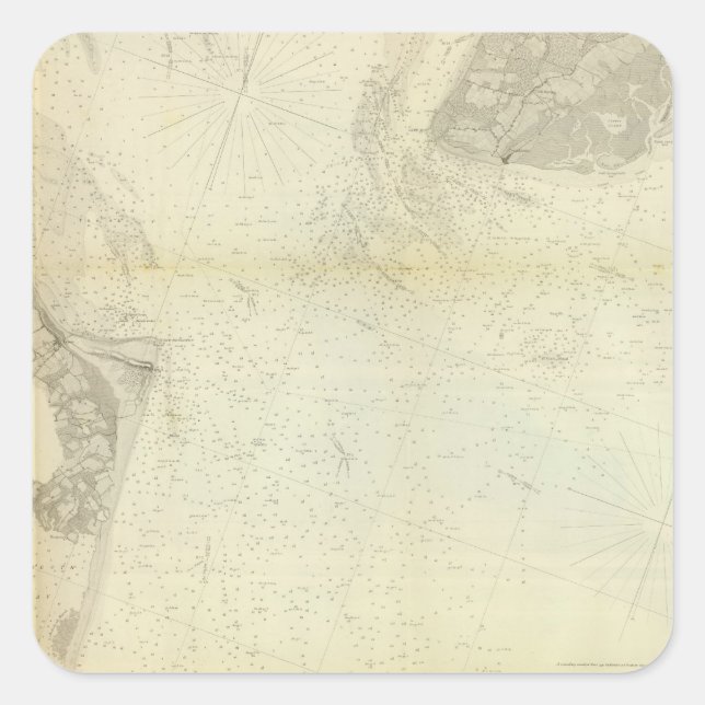 Sticker Carré Baie du Delaware, rivière 1 (Devant)